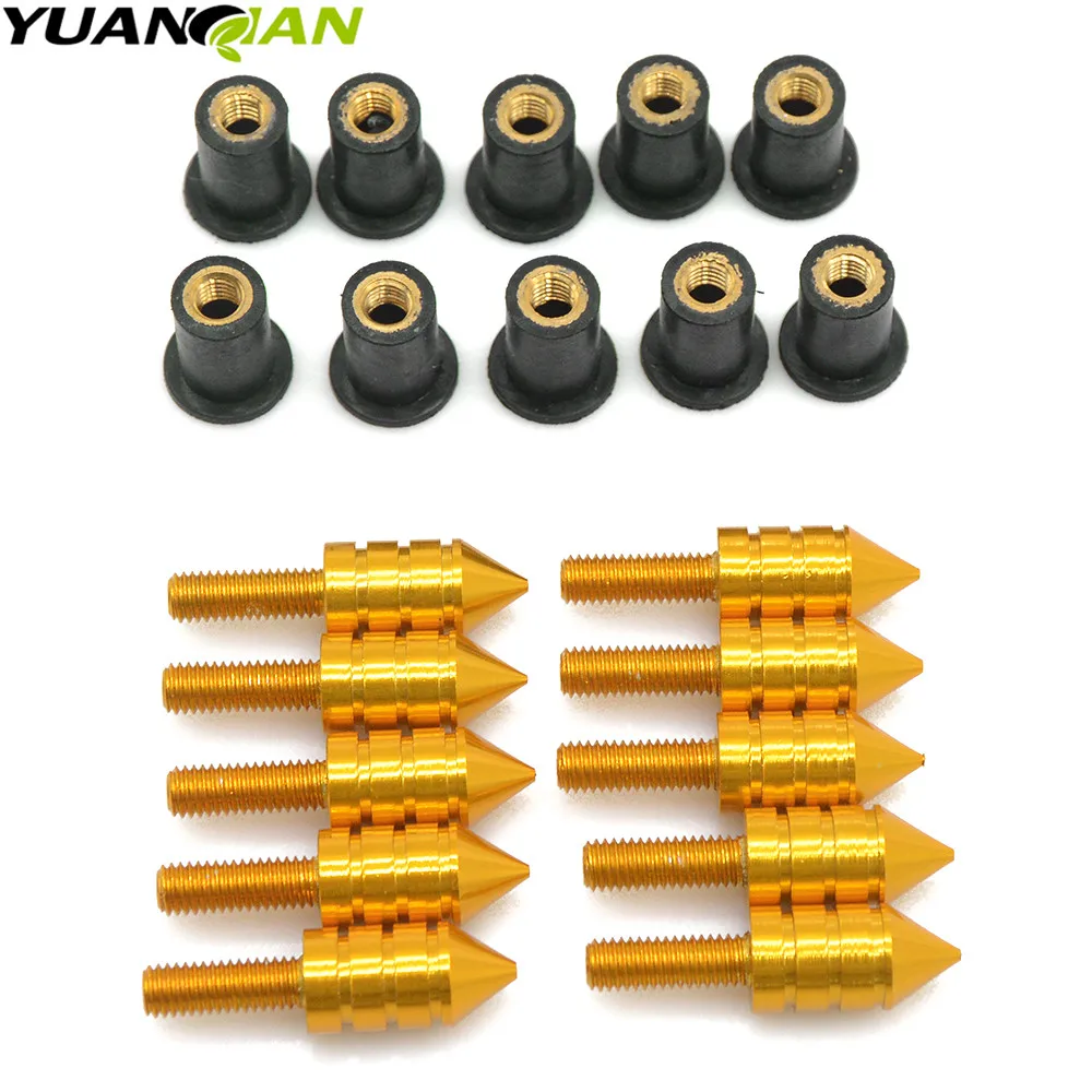 5mm Universal Motorcycle Windscreen Spike M5 Bolts Well Nuts For SUZUKI GSR600 GSR 600 2006-2011 GSR750 GSR 750 2011-2016 GSR400