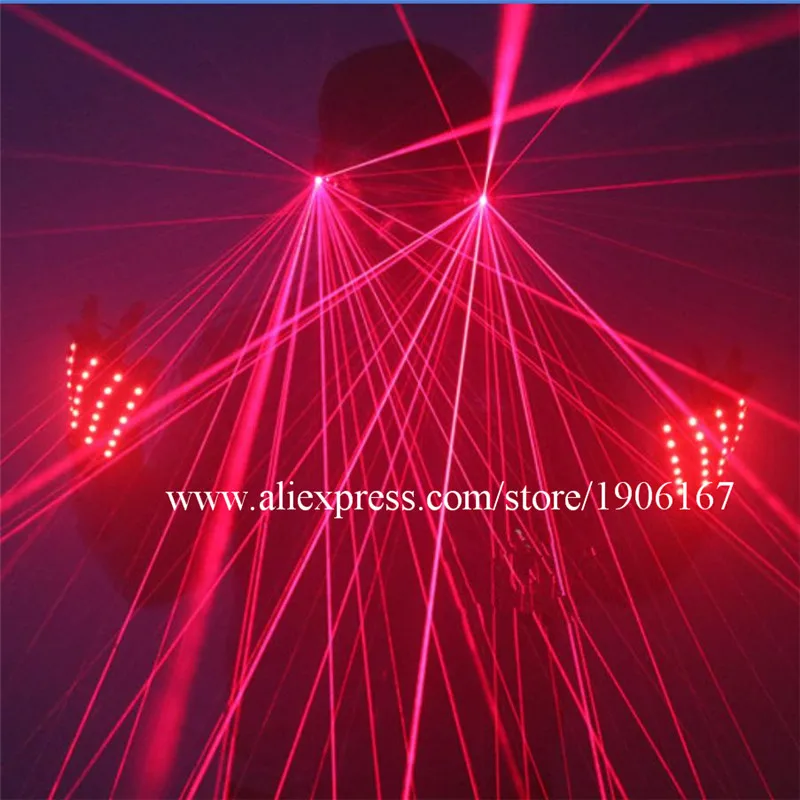 Illuminated Red Green Laser Glasses Party Laserman Show Glasses Led Luminous Gloves Stage Performance Singer Dancer Light Props