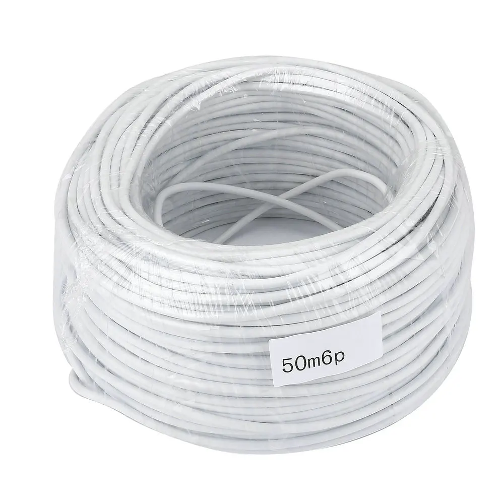 50M 2.54*6P 6 Wire Cable for Video Intercom Color Video Door Phone Doorbell Wired Intercom Cable