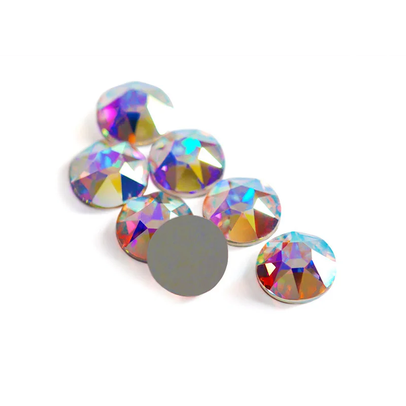 8 Big + 8 Big Crystal/AB Non Hotfix Rhinestones Shiny DIY Jewelry Making Round Flatback Stones For Gym Suit Decoration