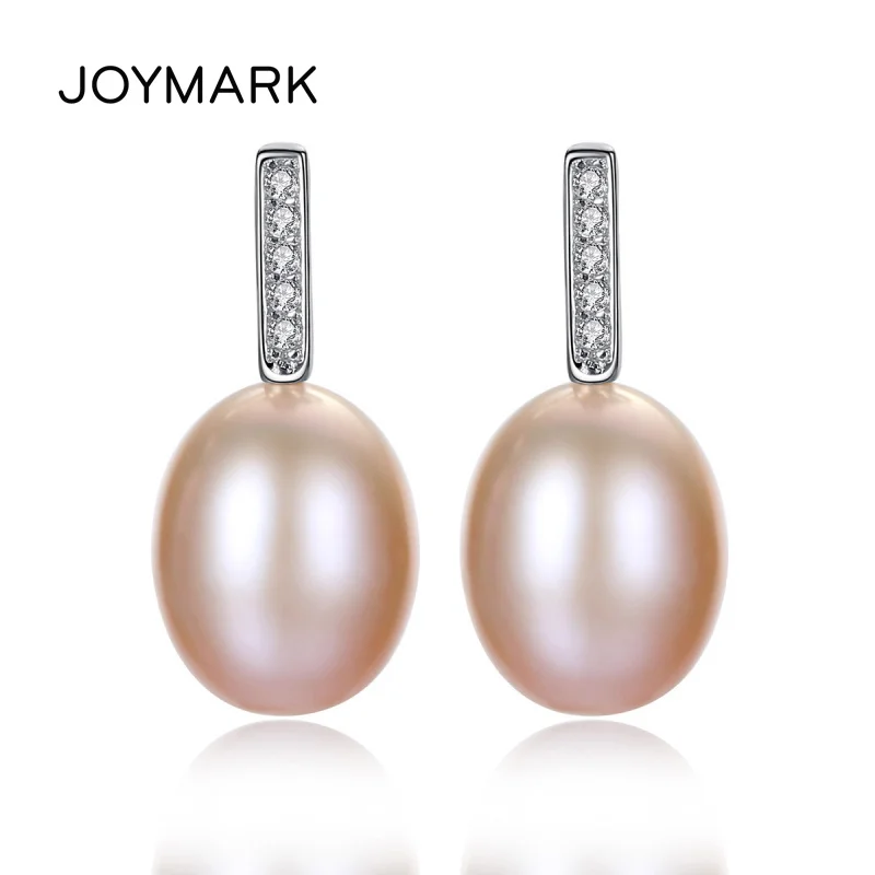 JOYMARK Simple Classic 925 Sterling Silver Jewelry Freshwater Natural Pearl Stud Earrings For Office Lady Daily Wear JPSE023