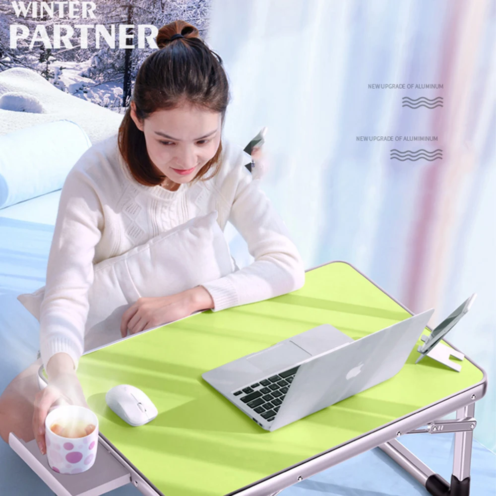 Outdoor folding computer desk Laptop Desk 60*40cm   Adjustable Folding Laptop Notebook PC Desk Table Stand Portable Bed Tray