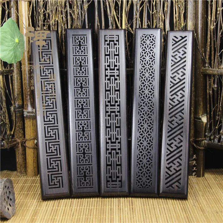 Zhengda thin ebony purple Tan lying hollow incensory pomander sandalwood furnace line wooden monolith burner