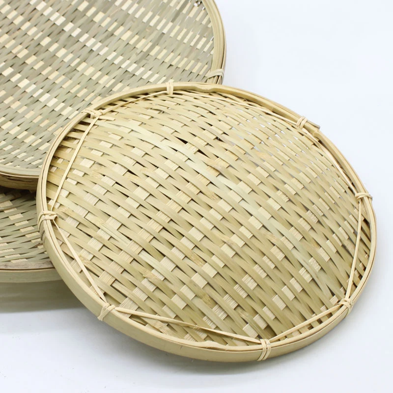 Bamboo handmade bamboo weave storage basket circular receive case fruit plate bowl drying dustpan cage groceries organizer-66850
