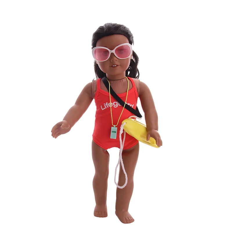 Luckdoll Nuoto e Surf Attrezzature Fit 18 Pollici American & 43 CM Del Bambino Vestiti per le Bambole Accessori, giocattoli della ragazza,