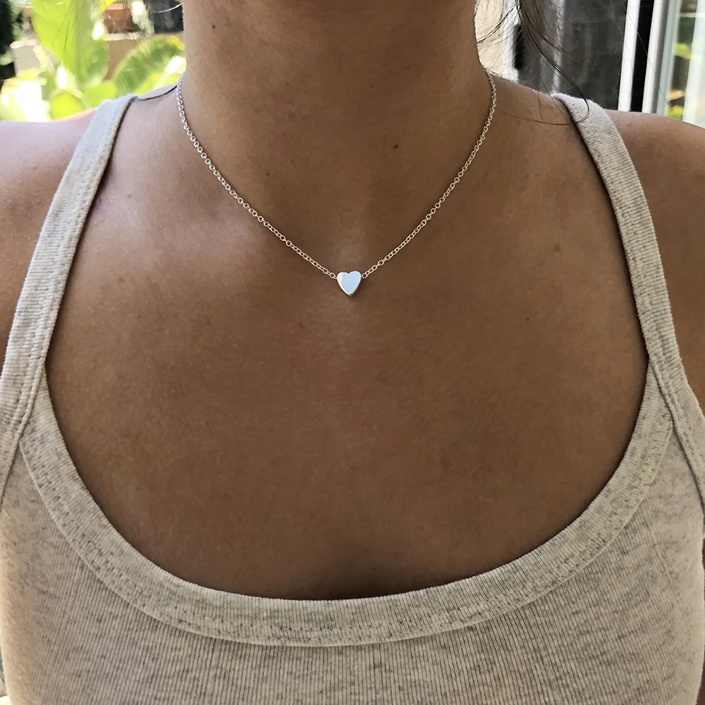 Small heart choker Necklace for women chain Smalll love NECKLACE PENDANT in collar Bohemian Chocker necklace jewelry