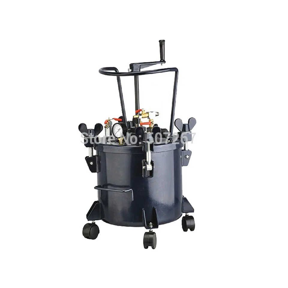 10L /2.64 gallon Manual Hand Mixing Pressure Pot With Stainless Inner,Sprayer Regulator Air Agitator Paint Tool Mixer