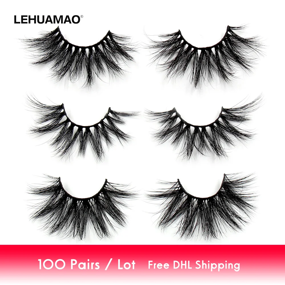 100 Paris/lot 25mm Eyelashes 3D Mink False Eyelashes Crisscross Mink Lashes Soft Dramatic Eyelash Fluffy Full Makeup Eye lash