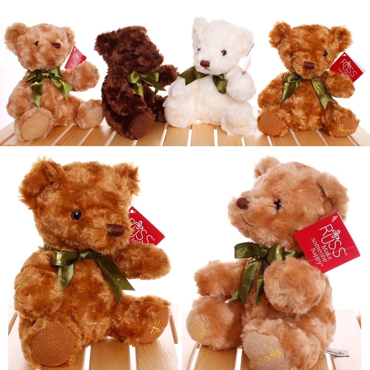 

4pieces a lot Small bear dolls plush toy bear wedding gift doll small doll 4 colours