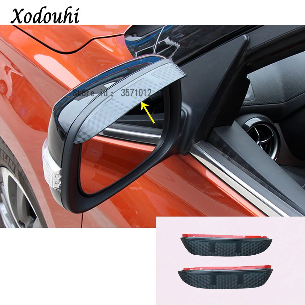 For Mazda CX-5 CX5 2012 2013 2014 2015 2016 Car Rear View Side Glass Mirror Trim Frame Rain Shield Sun Visor Shade Eyebrow 2PCs