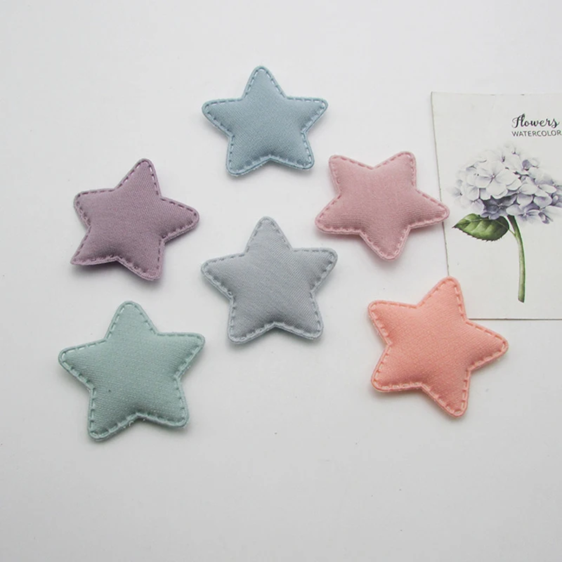 30pcs/lot 4.8cm Star Pads Patches Appliques for Craft Clothes Sewing Supplies DIY Hair Clip Accessories