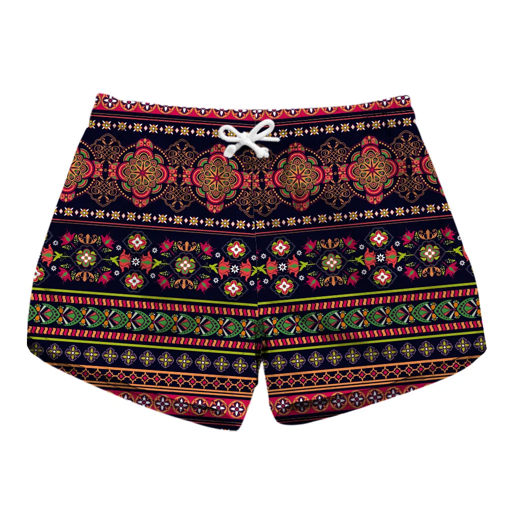 Summer Women Beach Shorts Mini Water Sport Pant Geometric Print Brand Surfing Short Drawstring Female Travel Surf Board Feminino