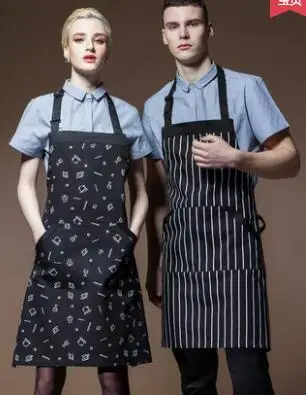 Chef apron Korean version of men and women kitchen cooking waist home half-length apron short waiter work apron custom