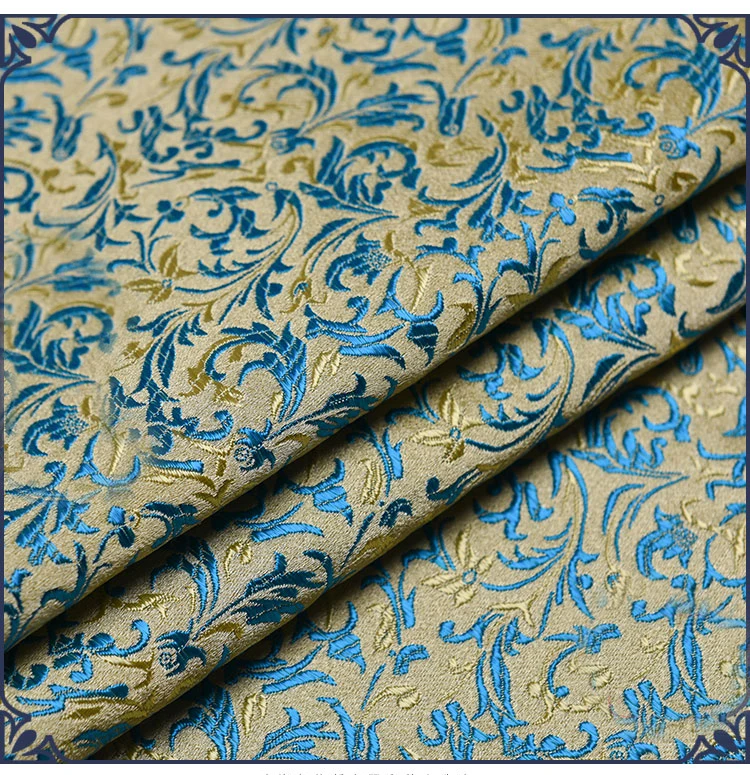 Yellow wheat floral pattern 3D jacquard yarn dyed Satin fabric for Sewing Accessories, Coat Dress Skirt sofa cushion, Curtain