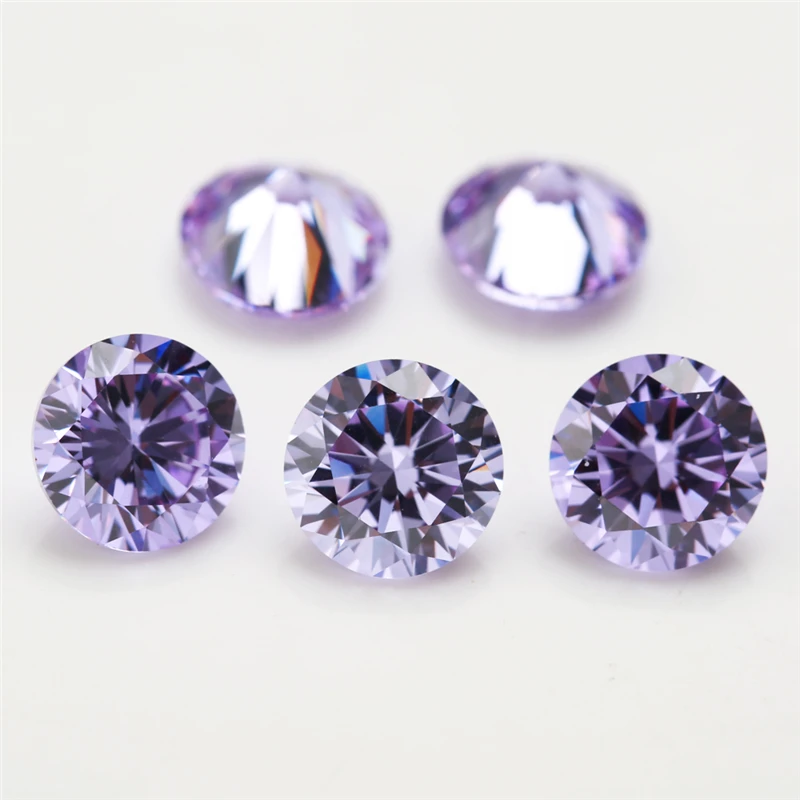 100pcs/lot 0.8mm~3.5mm Round Shape Loose CZ Stone Lavander Color AAAAA Cubic zirconia Synthetic Gems For Jewelry DIY Stone