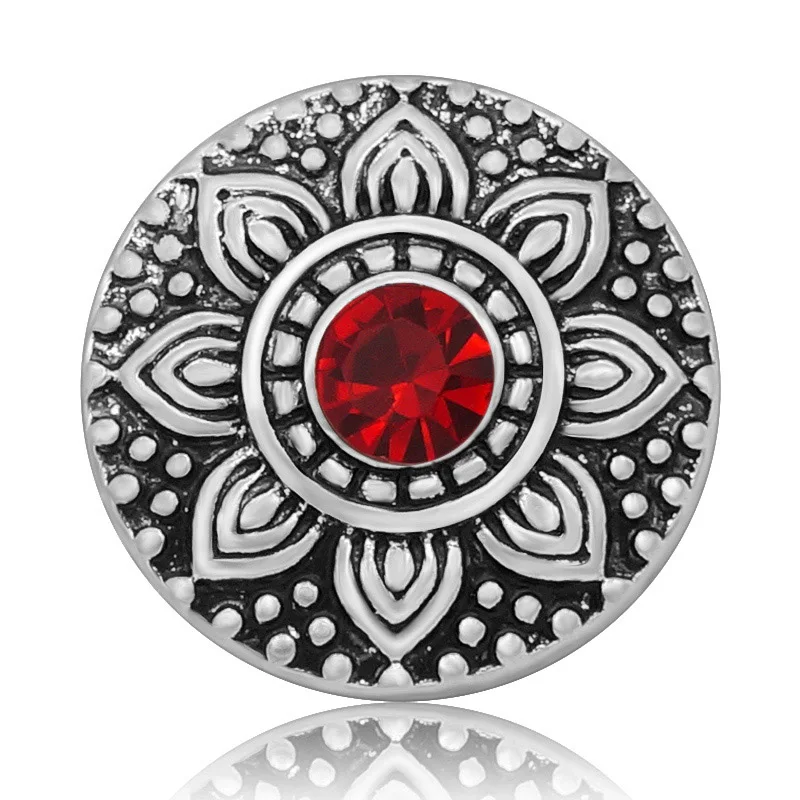 New KZ3136 Charming colorful flowers pattern Round rhinestone 20MM snap buttons fit snap bracelet jewelry wholesale