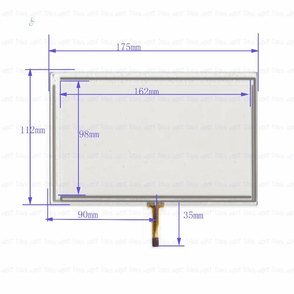 

ZhiYuSun 175mm*112mm KDT-5892 7inch 4-wire resistive touch panel for Car DVD, 175*112 GPS Navigator screen glass