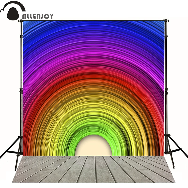 Allenjoy photography backdrops Rainbow color circle texture kids photo backdrops for sale professional fabric interesting custom