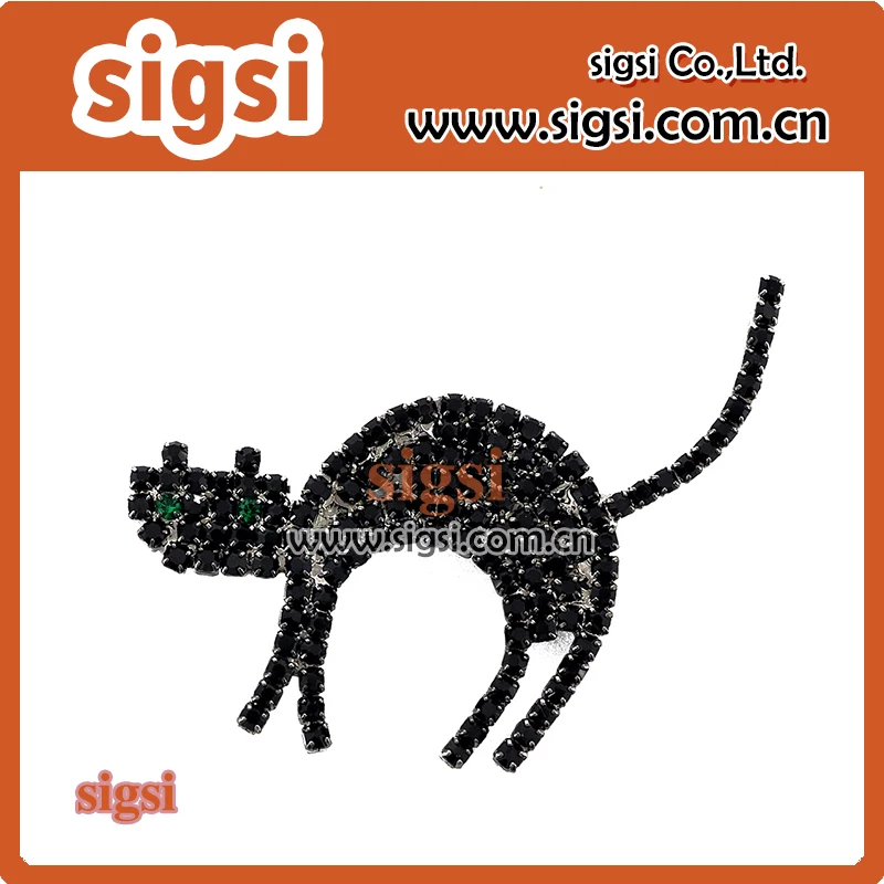 Popular style black animal rhinestone brooch for decoration