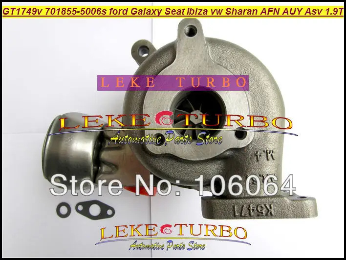 Free Ship Turbo GT1749V 701855 701855-0004 95VW9G438CA 1094743 For Ford Galaxy Ibiza Alhambra VW Sharan AFN AUY ASV AVG 1.9L TDI