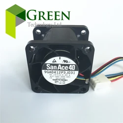 Nieuwe Sanyo San Ace 40 4028 40Mm 40X40X28MM Server Fan Grote Wind Cooling Ffan 12V 0.49A 9GA0412P3J031 Met 4pin