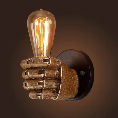 Retro Resin Fist Wall Lamps Corridor Lights AC90V-265V Retro E27 Edison bulb Aisle Light Loft Industrial Vintage Bedroom Lightin