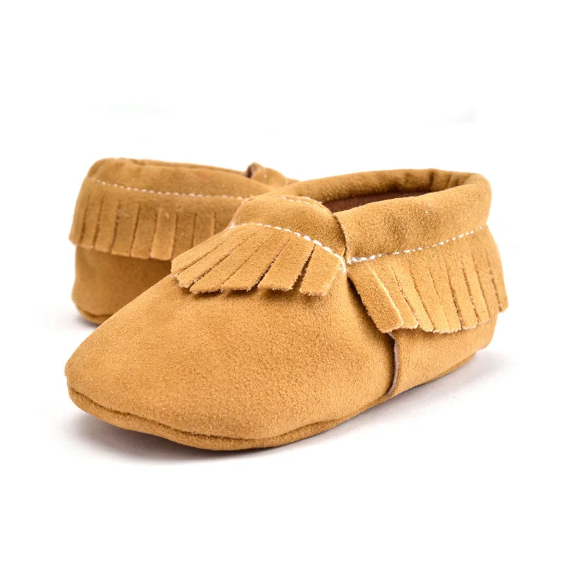 2018 Hot Sale PU Suede Leather Newborn Baby Boy Girl Baby Moccasins Soft Moccs Shoes Bebe Fringe Soft Soled Non-slip Shoes