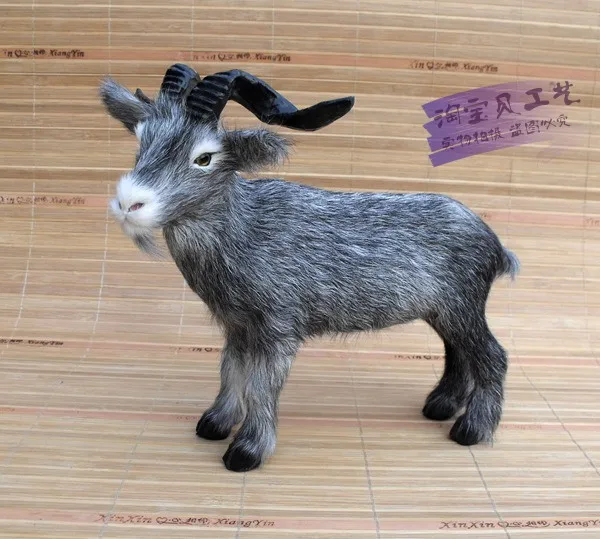 

small size new simulation gray goat toy polyethylene & furs lucky sheep doll gift about 20x14cm 2252