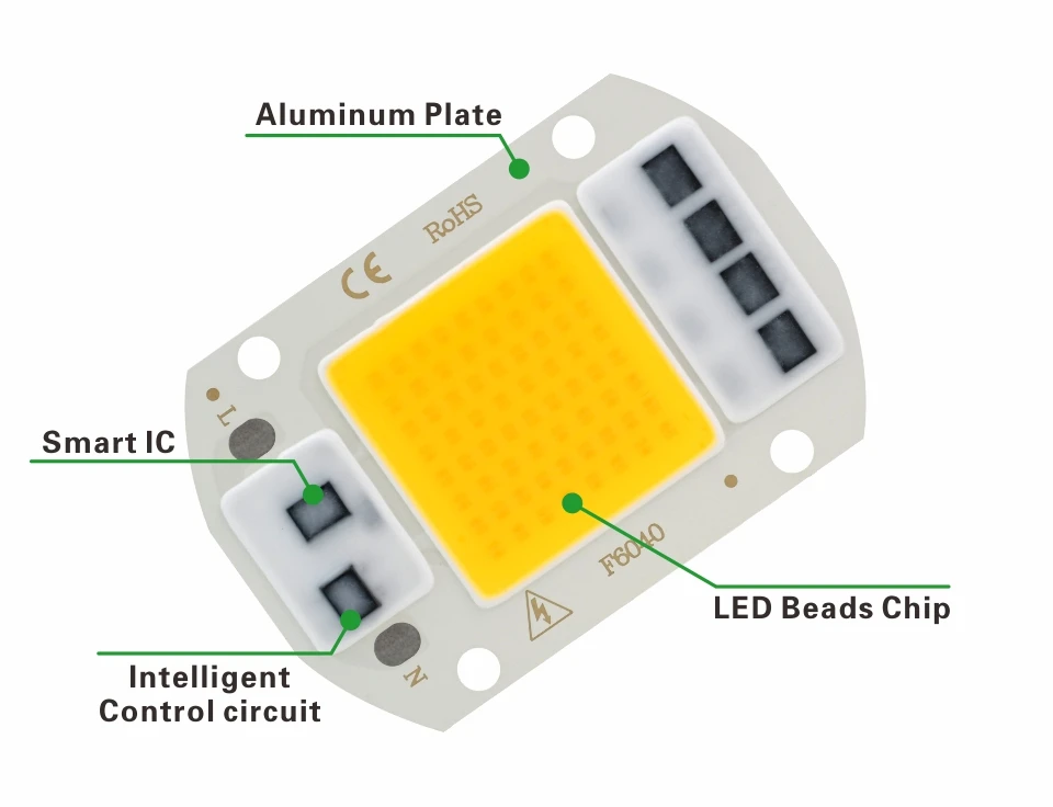 10 Stück 220V LED-Chip 10W 20W 30W 50W COB-Chip Ohne Treiber LED-Lampenperlen für Flutlicht, Strahler, Lampada, DIY-Beleuchtung – Detail 2