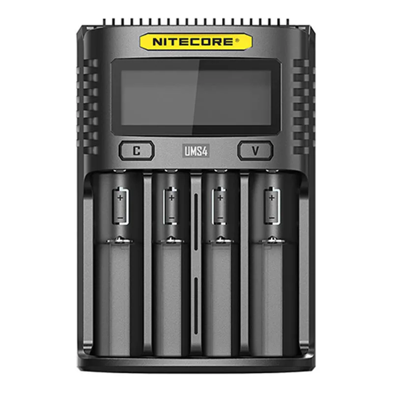 NITECORE UMS4 UMS2 SC4 Intelligent Faster Charging Superb Charger with 4 Slots Output Compatible 18650 14450 16340 AA Battery