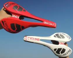 Genuine cyclingking full carbon fiber mountain bike saddle cushion seat white red bicycle parts