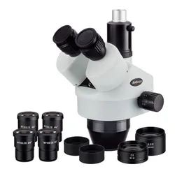 AmScope fornisce la testa del microscopio simul-focale Stereo con Zoom trinoculare 3.5X-180X