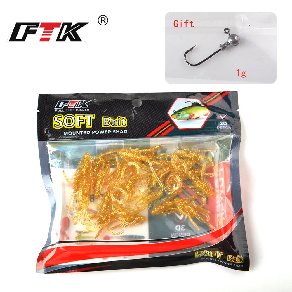 FTK Fishing Lure 20 pcs Insect Baits Wobbler Soft Jig Head Gift Wobbling Fishing Tackle Swimbait Bass Silicone Saltwater GBB