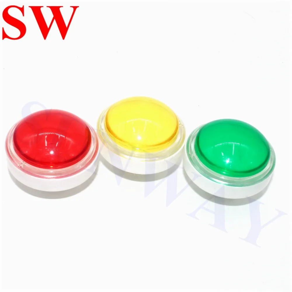 5pcs Dome clear LED push button 100mm transparent  Round push button for one touch game machine lighted Button with microswitch