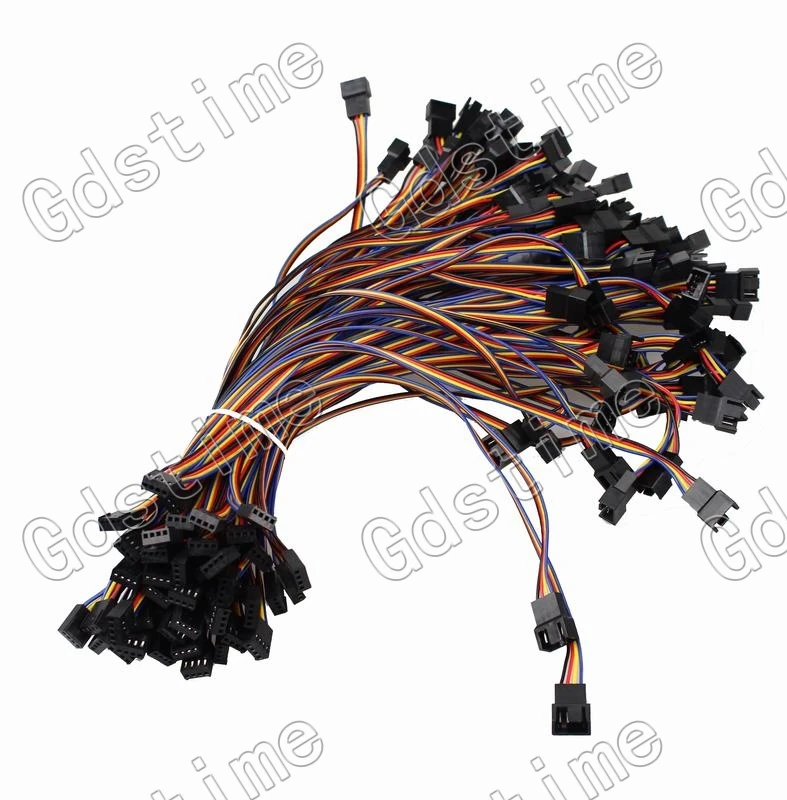 Gdstime 2pcs 4pin Female to dual 4P male cable wire 30cm for CPU PC Case Fan Y-Splitter Adapter Cable