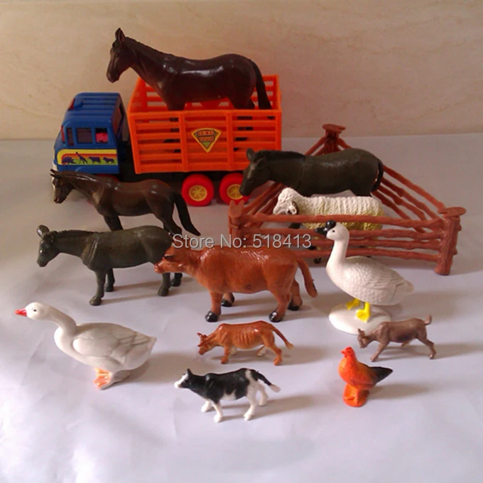 Educational Toys Horses Sheep Farm Animal Model Chicken Duck Goose Decoration Plastic Dolls Simulation Unisex Animals 2021