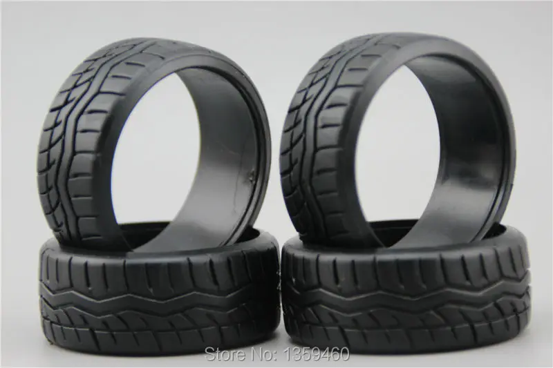 4pcs RC Hard Pattern Drift Tires Tyre(Black) fits for 1:10 Drift Car 1/10 Drift Tire 20017