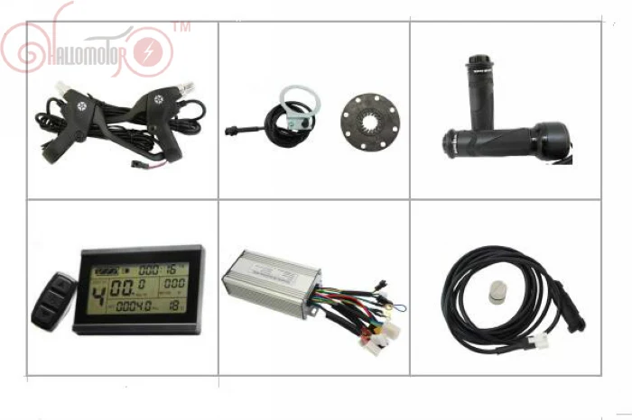 

ConhisMotor 24V 500W Ebike Kit Controller With Regenerative and Reverse Function+ LCD Throttle PAS Speed Sensor Brake Levers