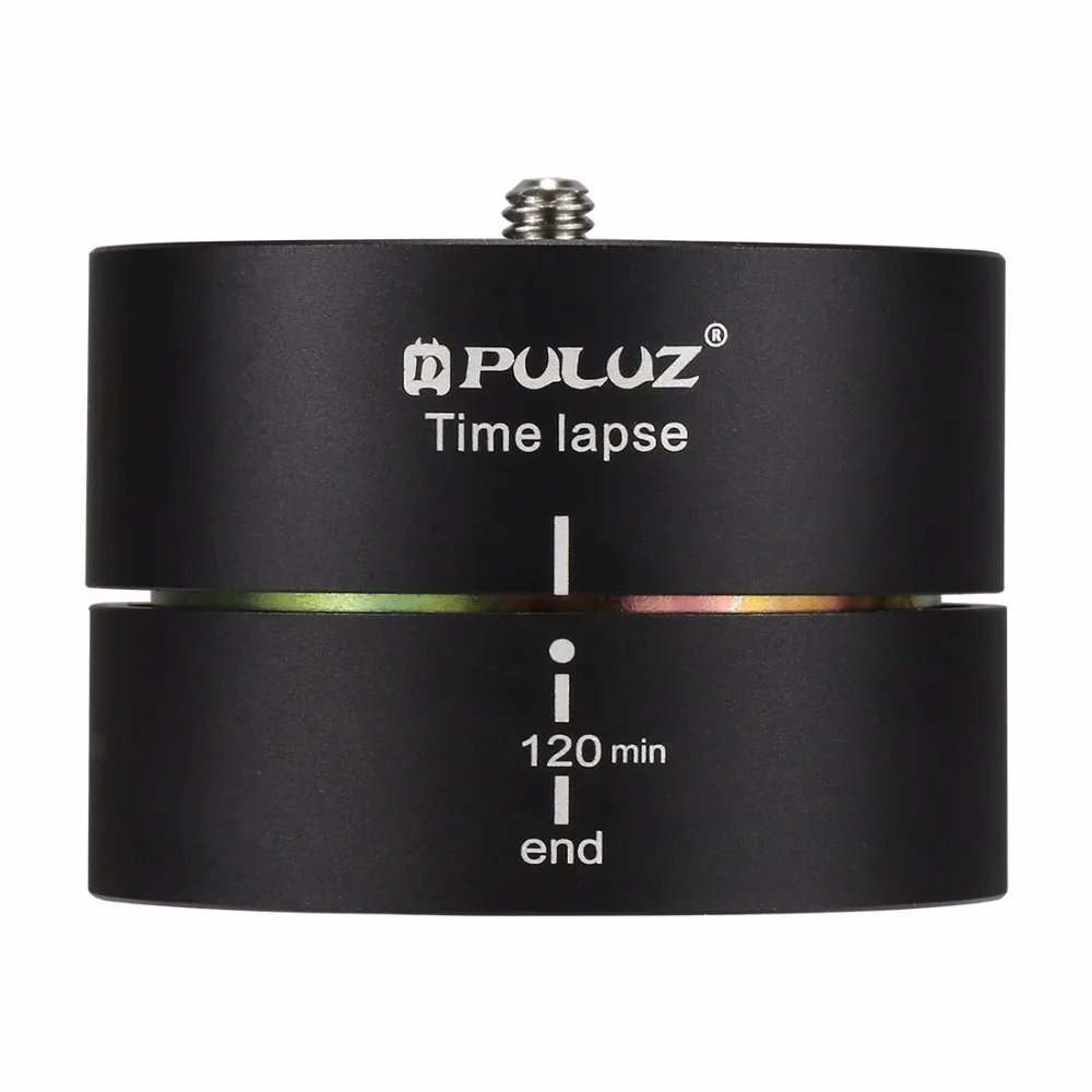 PULUZ 360 Degrees Panning Rotation 120 Minutes Time Lapse Stabilizer Tripod Head Adapter for DSLR Camera Tripod Head