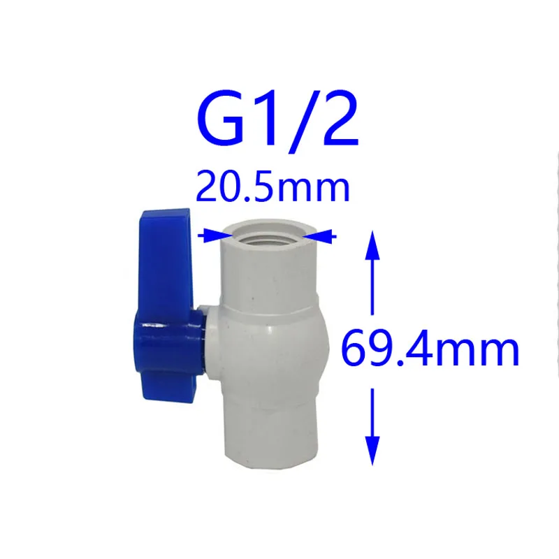 DN15 DN20 DN25 gniazdo proste koryta zawór kulowy z kranu kobiet G1/2 G3/4 G1 pcv wody zawór złącze 1 sztuk