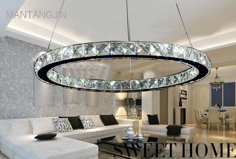 

LED Crystal Chandelier Light for Aisle Porch Hallway Stairs Crystal Ring dining light wth LED Light Bulb 8 Watt 100% Guarantee