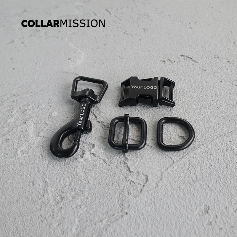 

20pcs/lot (metal buckle+adjust buckle+D ring+metal dog clasp/set) provide laser engraving service customize LOGO 15mm 8 colours