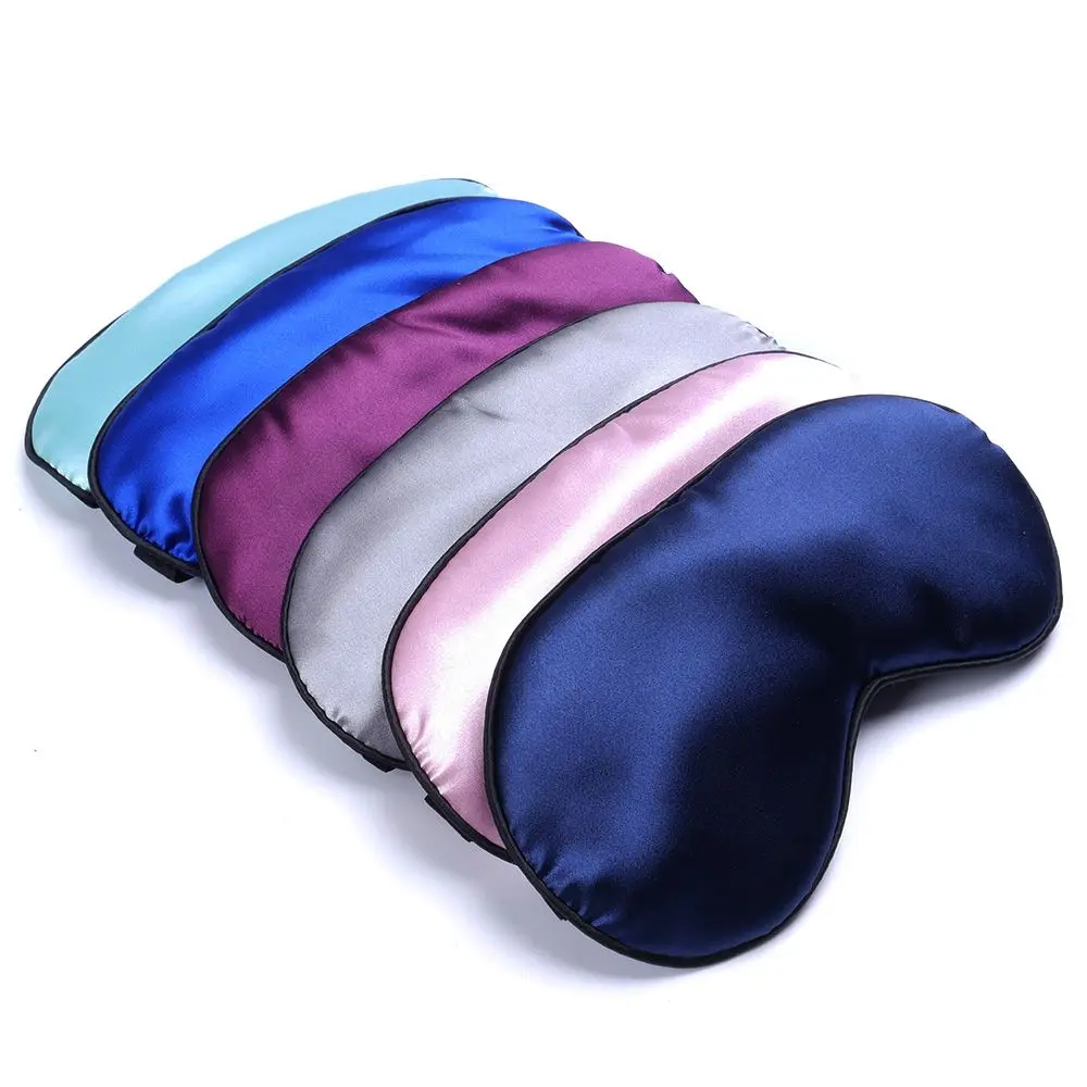 Fashion 1PC New Pure Silk Sleep Eye Mask Padded Shade Cover Travel Relax Aid Blindfold 9 ColorsTravel Accessories Free Shipping