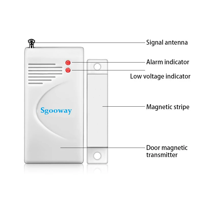 Sgooway Good price Wireless 433mhz Door sensor,door alarm magnetic door detector security door contact