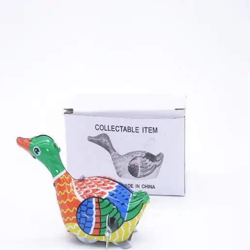 High Quality Funny Vintage Retro WIND UP Walking Metal Tin Toy Swimming Duck Tin Kids Toy For Children Sports toys YH1004