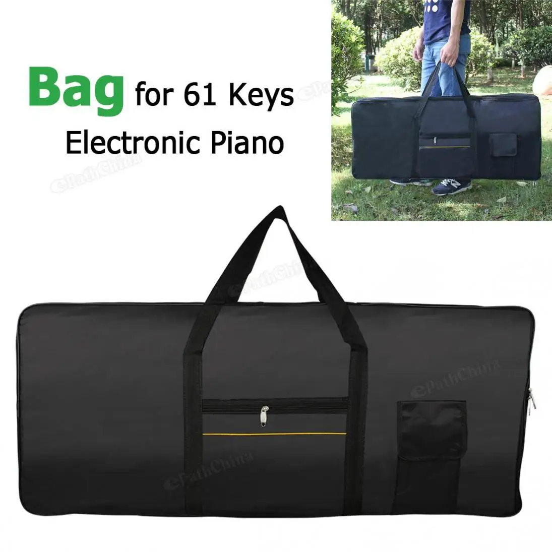 Waterproof Black Electronic Organ Oxford Fabric Portable Bag for 61 / 76 Keyboards Electronic Piano Organ