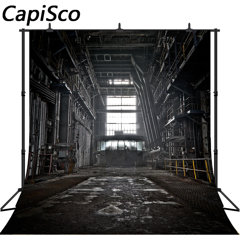 Capisco Vintage photo studio backgrounds Black Factory Windows mechanical for young sport photographic camera backdrop vinyl