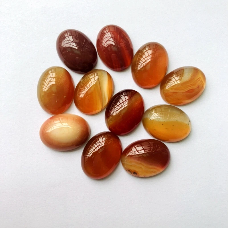 Wholesale 20pcs/lot Natural Red Carnelian Agate 15x20mm Oval Cabochon Ring Face Flat Bottom for jewelry making