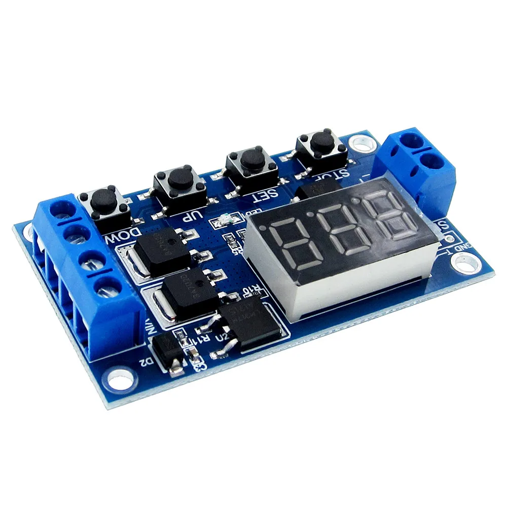 10PCS Trigger Cycle Timer Delay Switch 12 24V Circuit Board Dual MOS Tube Control Module