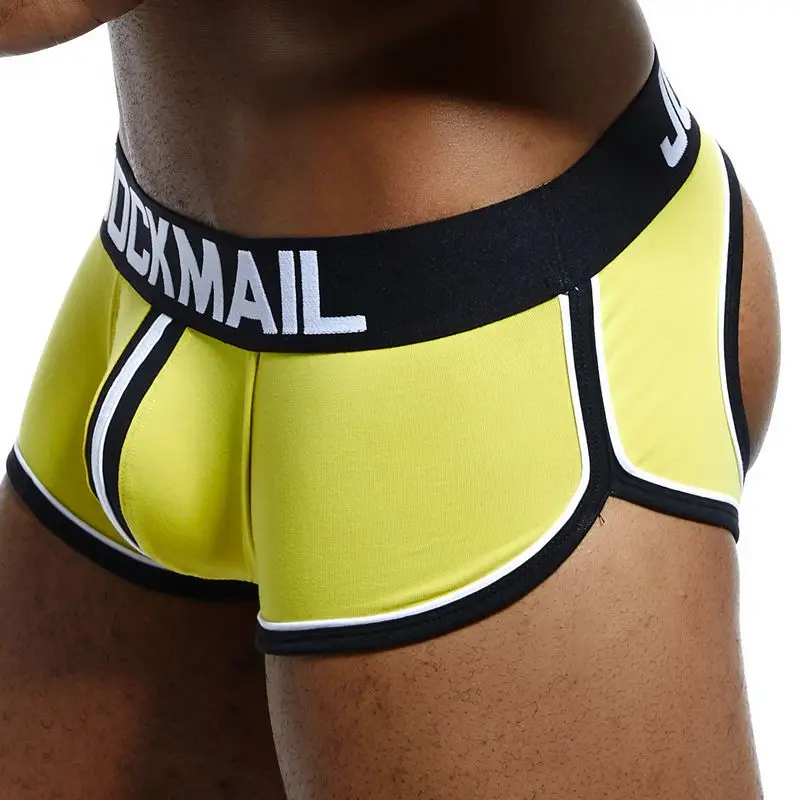 JOCKMAIL Sexy Men Underwear Boxer shorts Backless Buttocks Cotton open back Gay Men Underwear JockStraps cuecas Gay panties